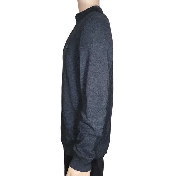 AG Adriano Goldschmied Wool Cashmere Sweater XL Green Label 1/4 Zip Gray Sweater - Picture 2 of 6